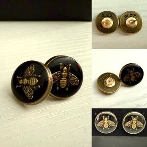 Gucci Black and Gold Bee Earrings